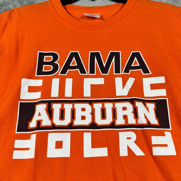VINTAGE Auburn Iron Bowl Shirt Men's XL 2003 Orange Graphic Logo Hanes - Picture 3 of 7